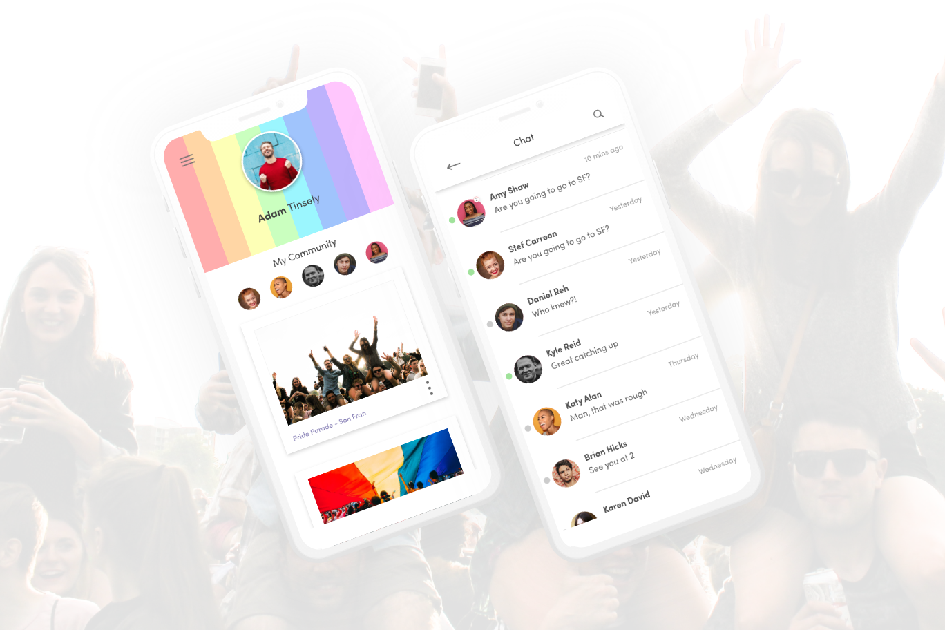 UI of a user profile for an LGBTQ supporting social network mobile app.